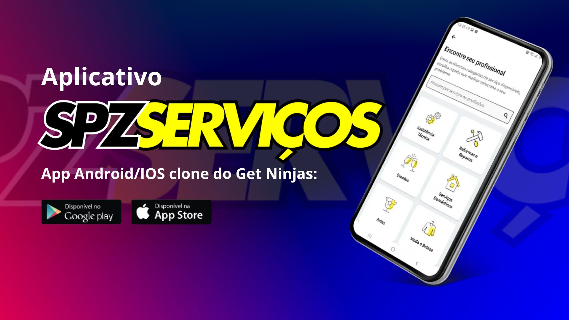 SPZ Serviços: Aplicativo Clone Get Ninjas – Funcionalidade de anúncios